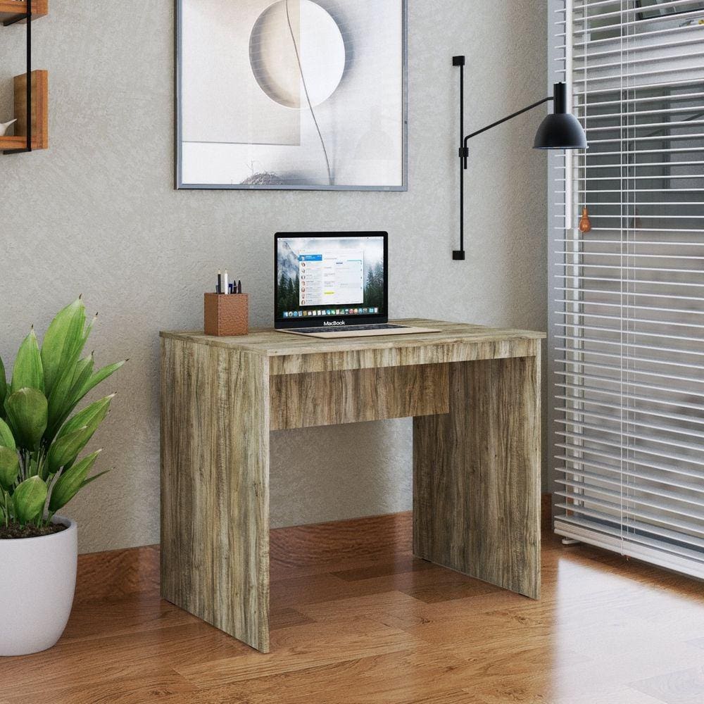 Mesa para Escritório 90cm Office Turim Espresso Móveis Carvalho