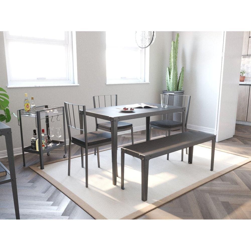 Banco Rio 120cm Preto Fosco