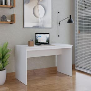 Mesa para Escritório 120cm Office Turim Espresso Móveis Branco Chess