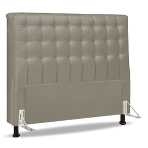 Cabeceira Cama Box Casal Queen Size Ciara 160cm Botonê com Frame Suede Bege - Desk Design