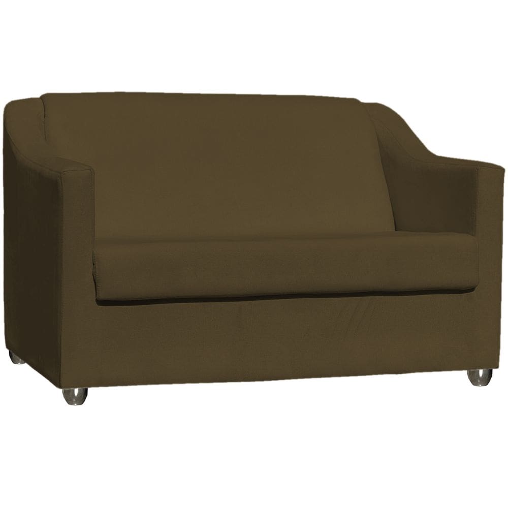 Namoradeira Decorativa  Para Sala Mila Reforçada Para Recepção Consultório Suede Cores Pé Cromado