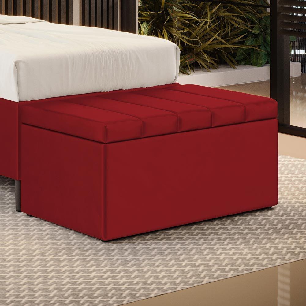 Calçadeira Baú Navi 90 / N-033 Veludo Vermelho