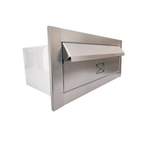 Caixa De Correio Correspondência Grande 15x35 Frente Em Inox - Cor: Branco