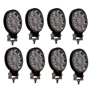 Kit 8 Farol de LED Auxiliar redondo Mini 27W 9 Leds Troller Off-Road carro 4x4 LE-6710