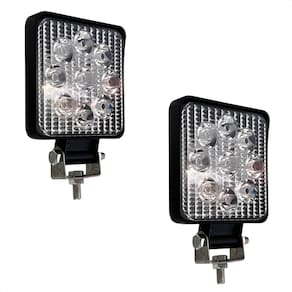Par de Farol de LED Auxiliar quadrado 27W 9 Leds Troller Off-Road carro 4x4 LE-6711