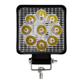 Farol de LED Auxiliar quadrado 27W 9 Leds Troller Off-Road carro 4x4 LE-6711