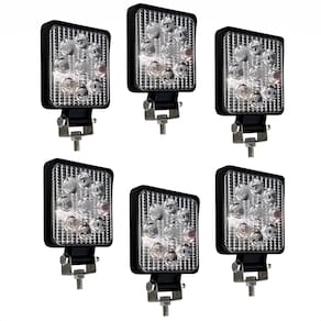 6 Farol de LED Auxiliar quadrado 27W 9 Leds Troller Off-Road carro 4x4 LE-6711