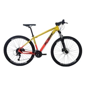 Bicicleta Aro 29 Ksw Xlt 27v Freio Hidráulico K7 Garfo com Trava - Amarelo/Laranja