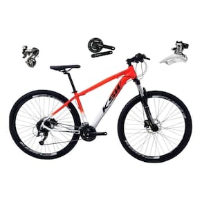 Bicicleta aro 29 Ksw Xlt Shimano Altus 24V Freio a Disco Hidráulico Garfo com Trava - Laranja/Branco