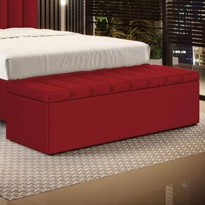 Calçadeira Baú Navi 160 / N-033 Veludo Vermelho