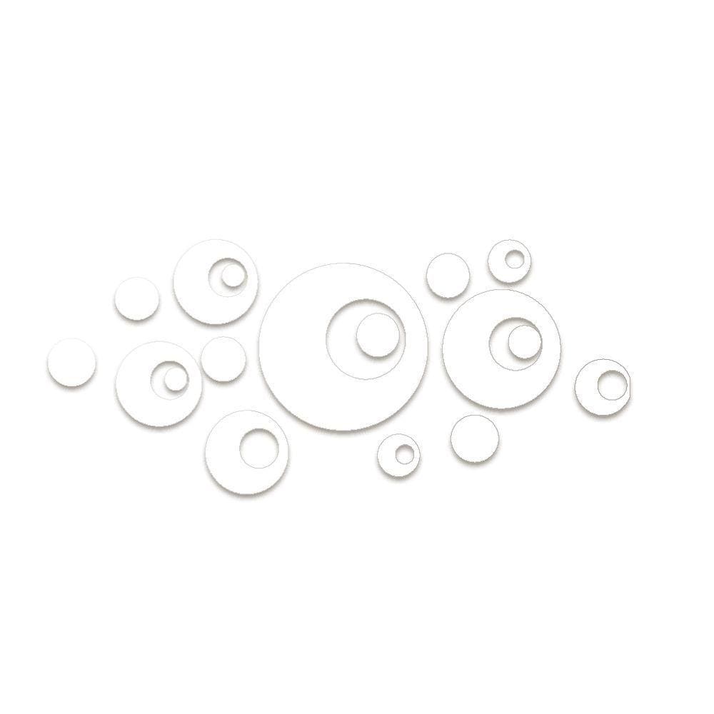 Arte Círculos 80cmx35cm - Cria Arte Laser Branco