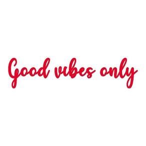 Arte Good Vibes 60cmx14cm - Cria Arte Laser Vermelho