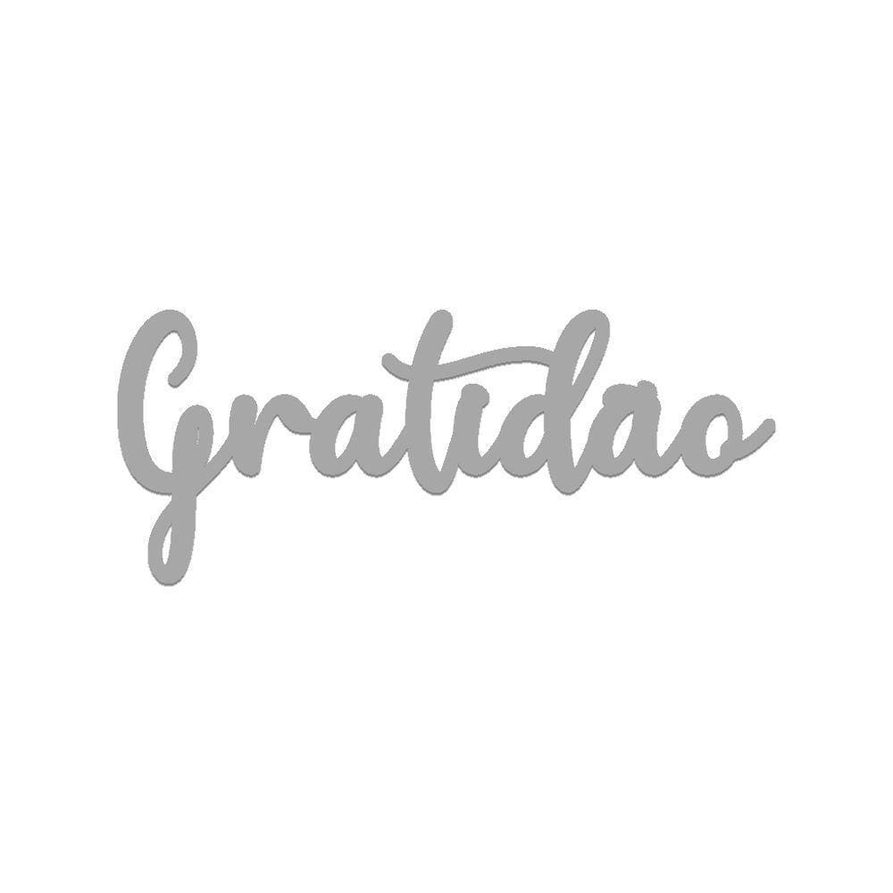 Arte Gratidão 36cmx16cm - Cria Arte Laser Cinza Claro