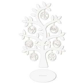 Árvore Branca Com Bolinhas De Natal 28cmx40cm - Cria Arte Laser Branco