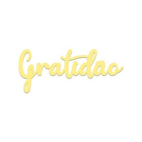 Arte Gratidão 36cmx16cm - Cria Arte Laser Amarelo