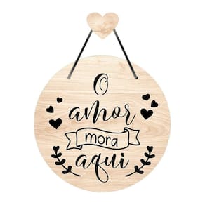 Flâmula O Amor 30cmx30cm - Cria Arte Laser Madeira Clara