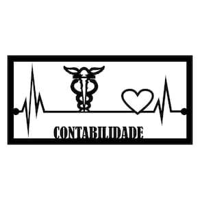 Quadro Contabilidade 60cmx29cm - Cria Arte Laser Preto