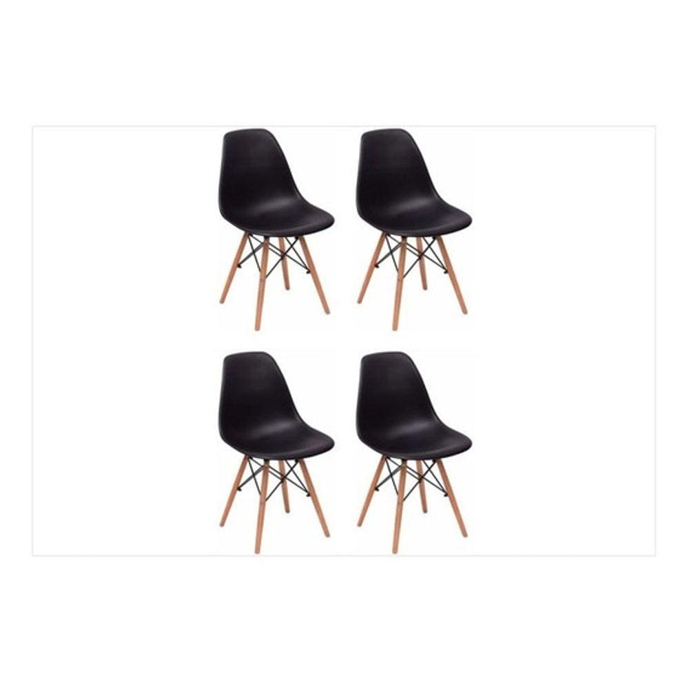 Kit 4 Cadeiras Charles Eames Eiffel Preto
