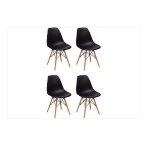 Kit 4 Cadeiras Charles Eames Eiffel  Preto