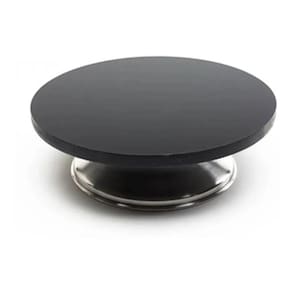 Bailarina Giratória P/ Bolos Preta Com Rolamento Mdf 40cm