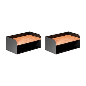 Kit 2 Mesas de Cabeceira Suspensas Pretas em Aço Linha Home Padrão Morphi Design 45cm