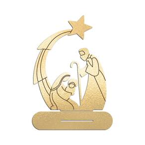 Presépio 02 Com Base 19cmx25cm - Cria Arte Laser Dourado