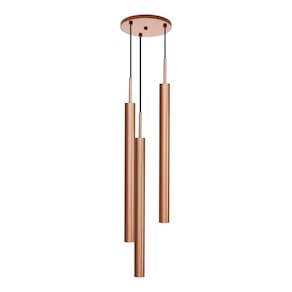 Pendente Tubo Triplo Alumínio Cobre P/ LED MR11 GU10 ST1699