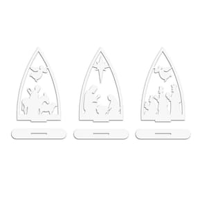 Trio Presépio Natal 9cmx15cm - Cria Arte Laser Branco