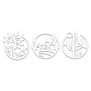 Decoração Círculos Paisagens 20cmx20cm - Cria Arte Laser Branco