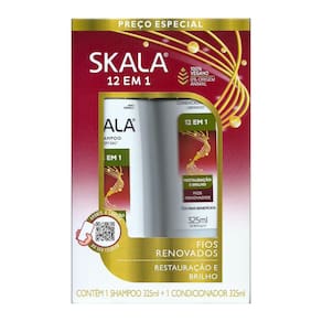 Kit Shampoo + Condicionador Skala 12 Em 1 Restauração 325ml