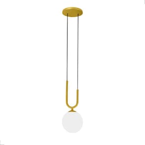 Lustre Pendente Dourado Globo Vidro Bola 12 Cm Bivolt