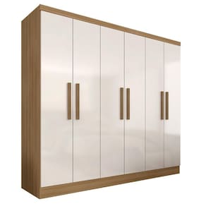 Guarda Roupa Casal 6 Portas Mariah Boreal/off White - Móveis Arapongas