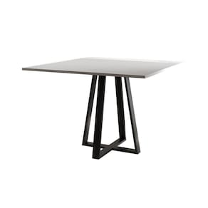 Mesa De Jantar Mônaco 110cm Tampo Branco Pés Preto - Cor: Branco