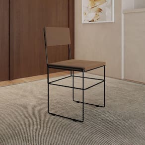 Cadeira De Jantar Estofada Veludo Marrom Aço Preto Vitoria - Cor: Marrom