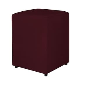 Puff Quadrado Decorativo Para Sala Suede Bordo - Vallisa Decor