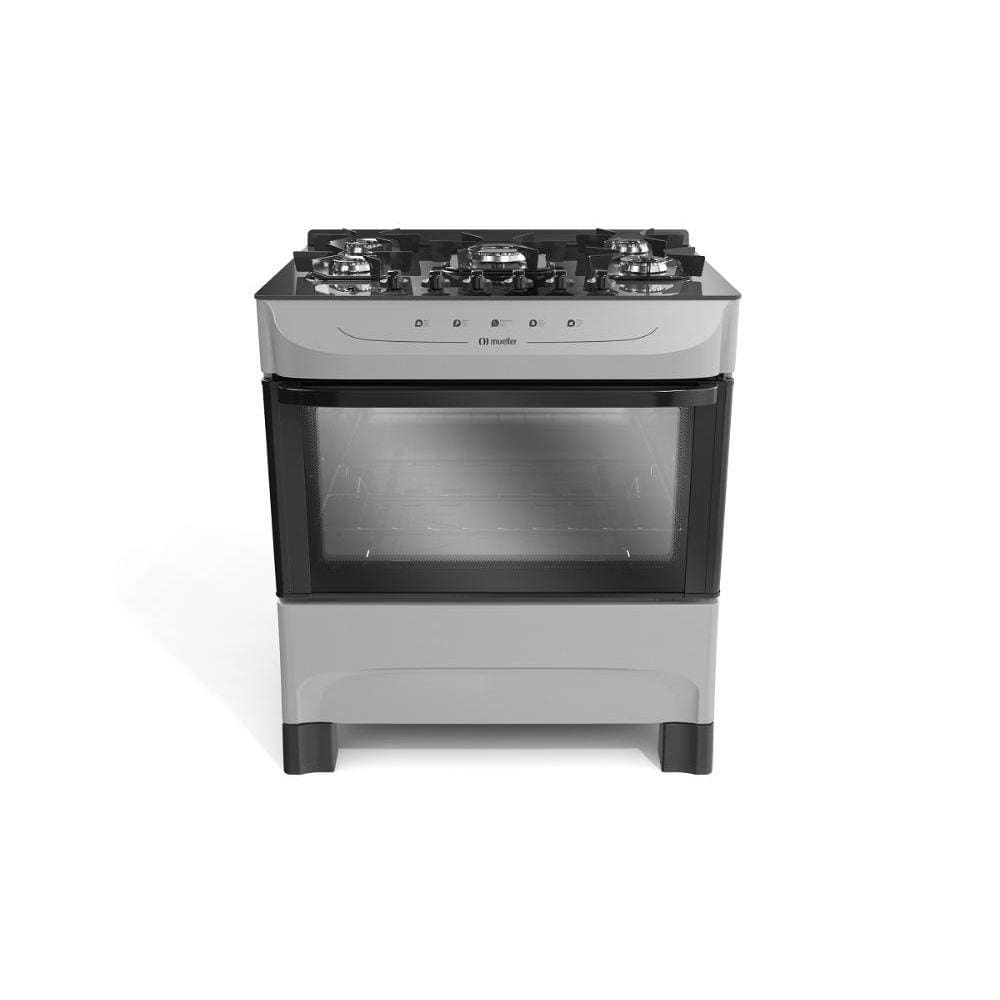 Fogão Mueller 5 Bocas com mesa de vidro Titânio MFV5BB - Bivolt - Bivolt