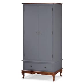 Guarda Roupa Solteiro 2 Portas 1 Gaveta 60406 Linz Móveis - Cinza/Imbuia