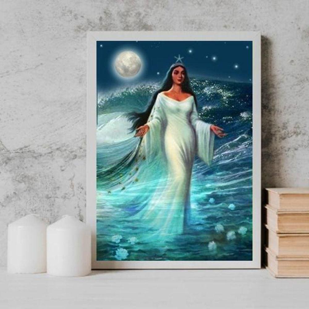 Quadro Decorativo Umbanda Iemanjá 24X18Cm - Com Vidro