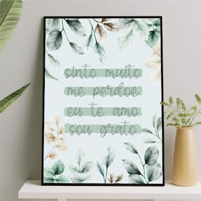 Quadro Sinto Muito Me Perdoe- Folhas 24X18Cm