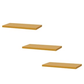 Kit 3 Prateleiras 50 x 15cm Amarela Suporte Invisível