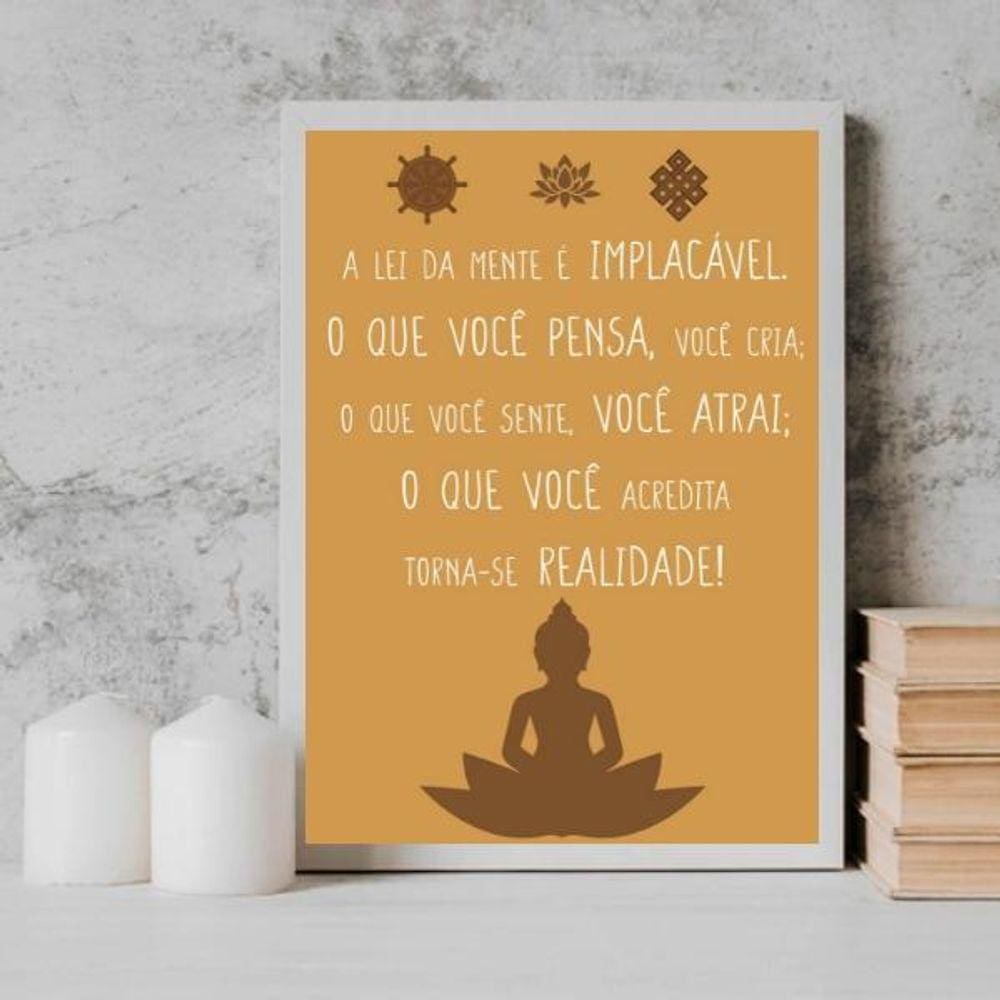 Quadro A Lei Da Mente É Implacável 33X24Cm - Com Vidro