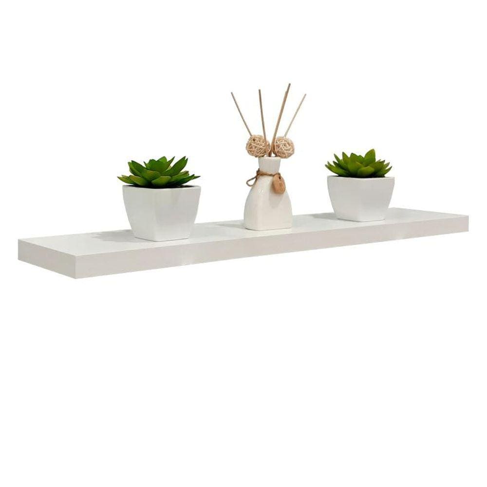 Prateleira 80 x 20cm Branco Espessura 25mm Suporte Invisível