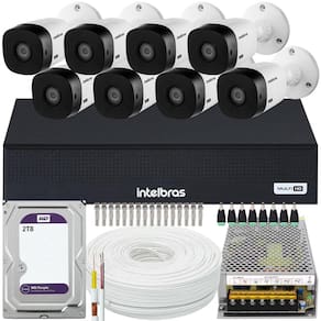 Kit Intelbras 8 Câmeras Segurança Hd 1108 2tb Purple