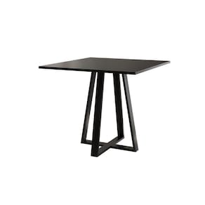 Mesa De Jantar Mônaco 90cm Preta Base Preta - Cor: Preto