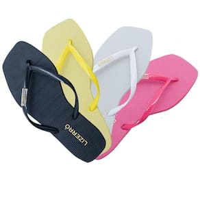 Chinelo Feminino Borracha Quadrado Liso Tiras Kit 4