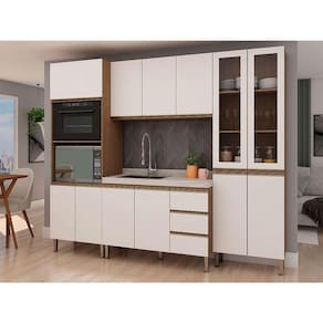 cozinha compacta bambu 12 pt 3 gv Ébano e off white