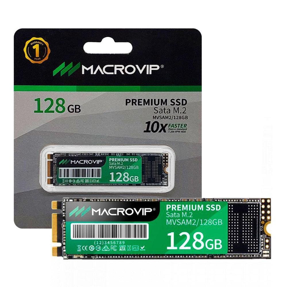 Ssd 128Gb Macrovip, M.2 2280, Sata 3 6Gb/S, Leitura 560Mb/S,