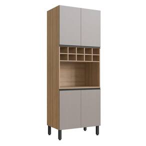 Paneleiro Torre Quente 4 Portas 1 Nicho para Forno e Adega Montana/Fumê