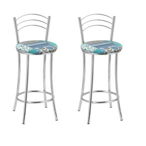 Kit 2 Banquetas Cromadas BC26-B D410 Cromado/Florido