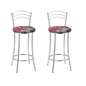 KIT 2 Banquetas Cromadas BC26-B E511 Cromado/Vermelho